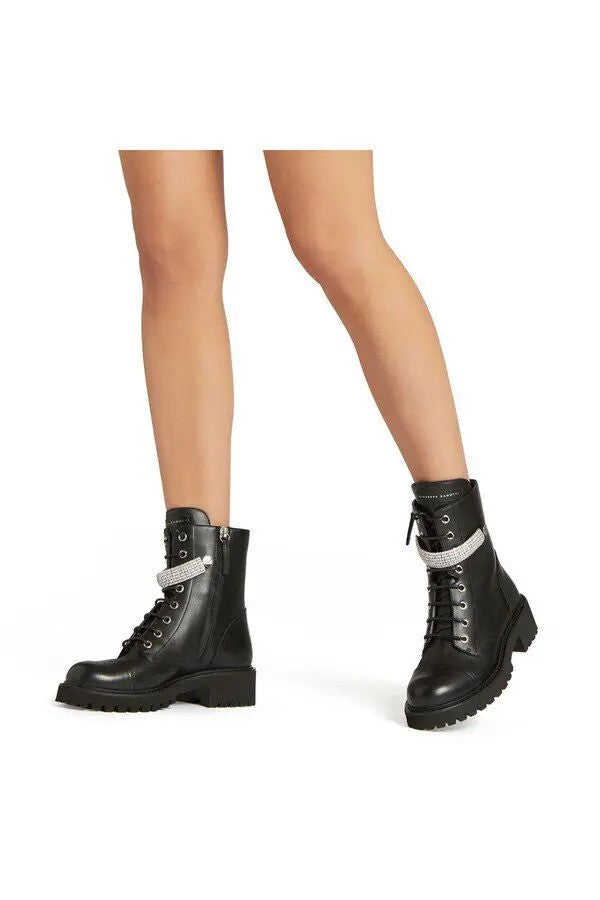 GIUSEPPE ZANOTTI 'Alexa Crystal' Combat Boots