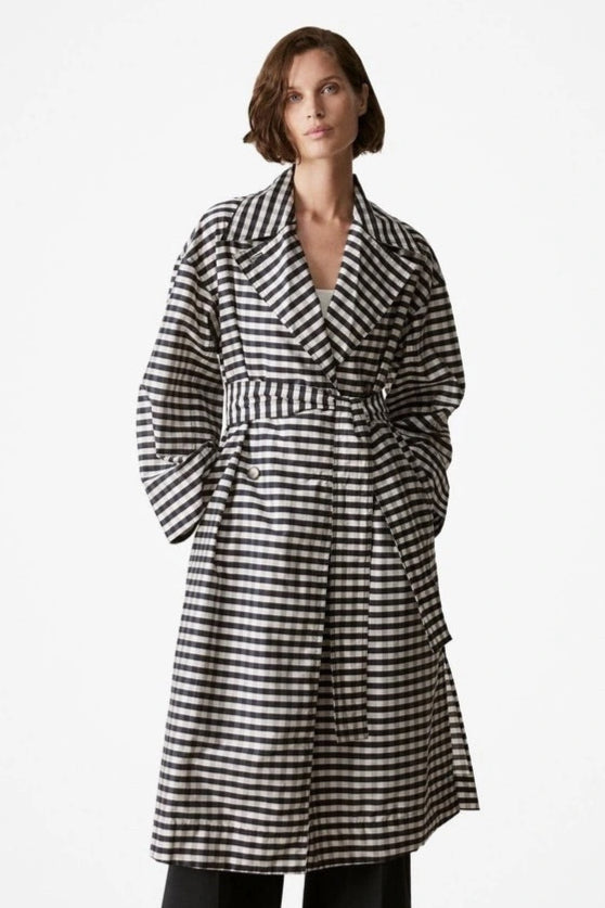 TRENERY "Check" Trench Coat
