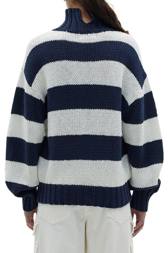 BASSIKE "Wide Stripe Turtleneck" Sweater