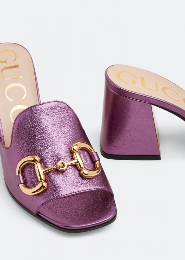 GUCCI "Baby Horsebit" Slide Sandals