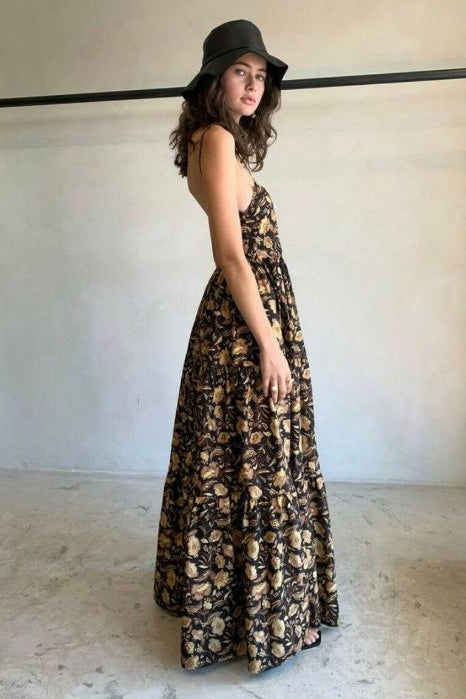 MATTEAU "Ginger Hibiscus Tiered" Sundress
