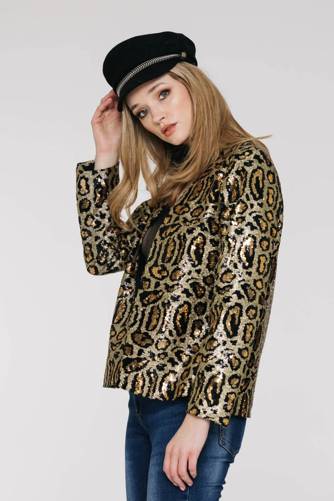 DAVID POND "Leopard Sequin" Jacket
