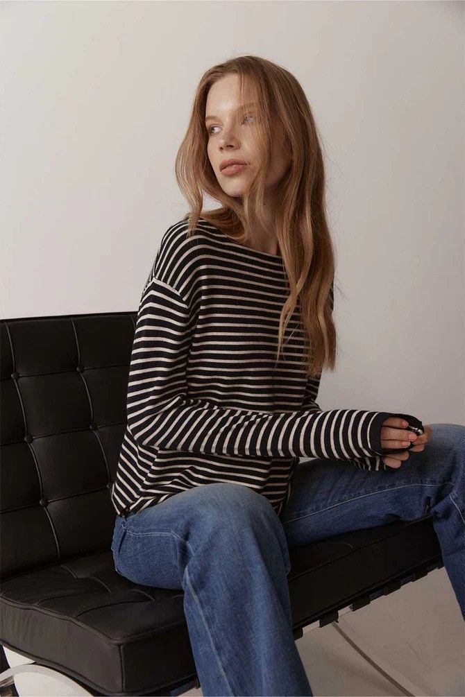 ELLE+RILEY  "Breton Long Sleeve Tee"