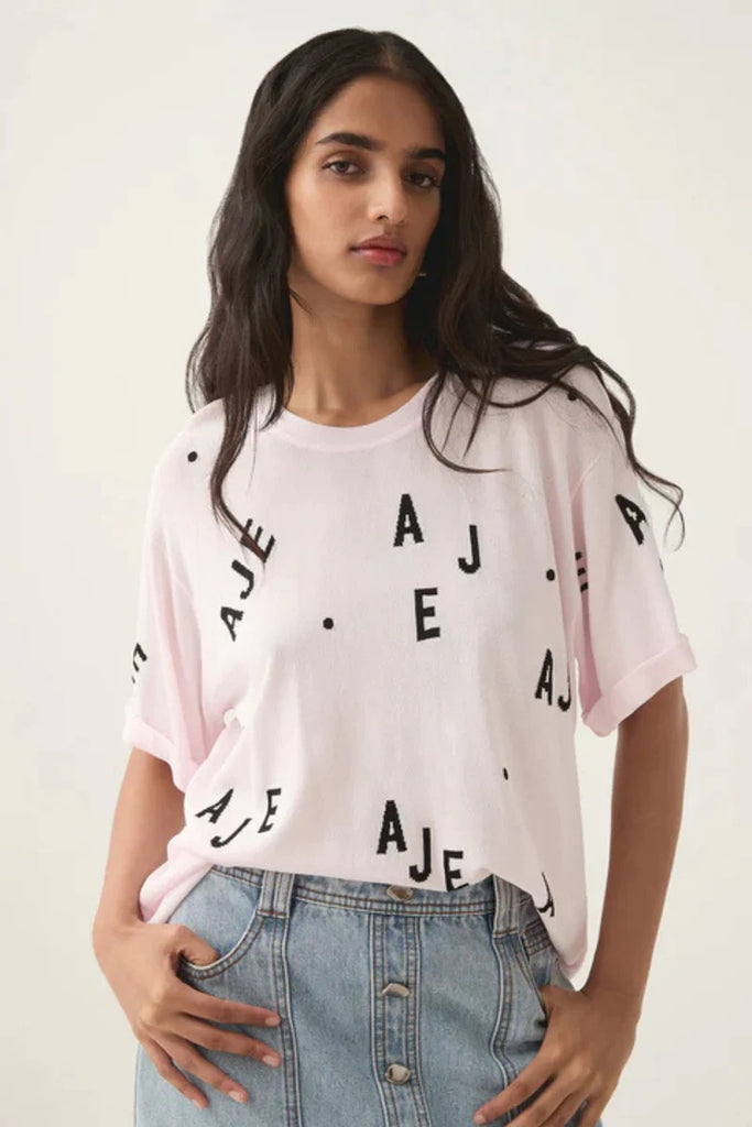 AJE "Decora Logo Sprinkle Knit" T-shirt