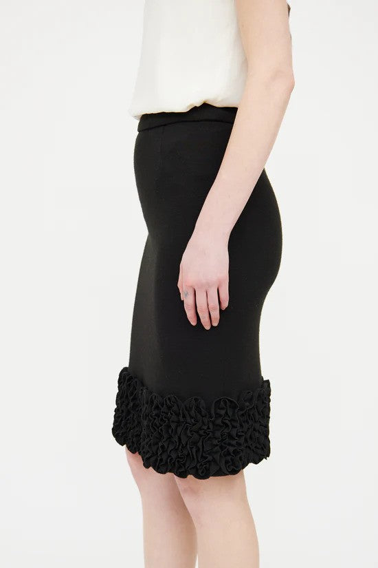 DOLCE & GABBANA "Wool and Ruffle" Skirt