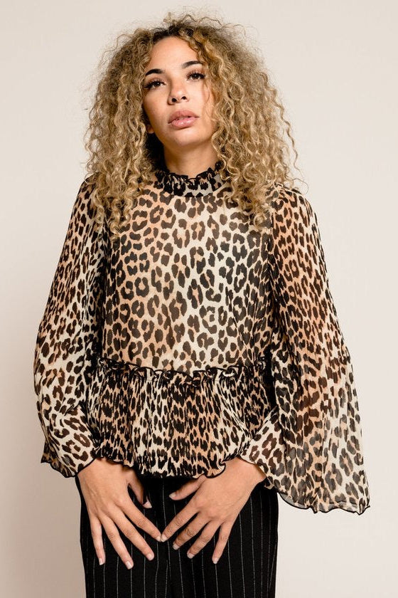 GANNI "Pleated" Georgette Blouse