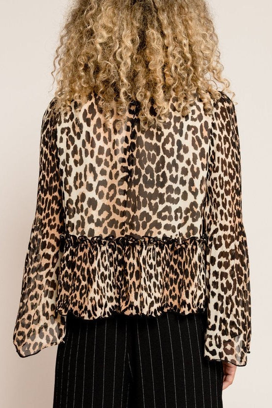 GANNI "Pleated" Georgette Blouse