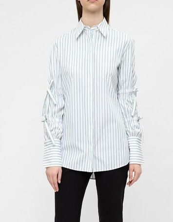 VICTORIA VICTORIA BECKHAM "Pinstriped" Detail Sleeve Shirt