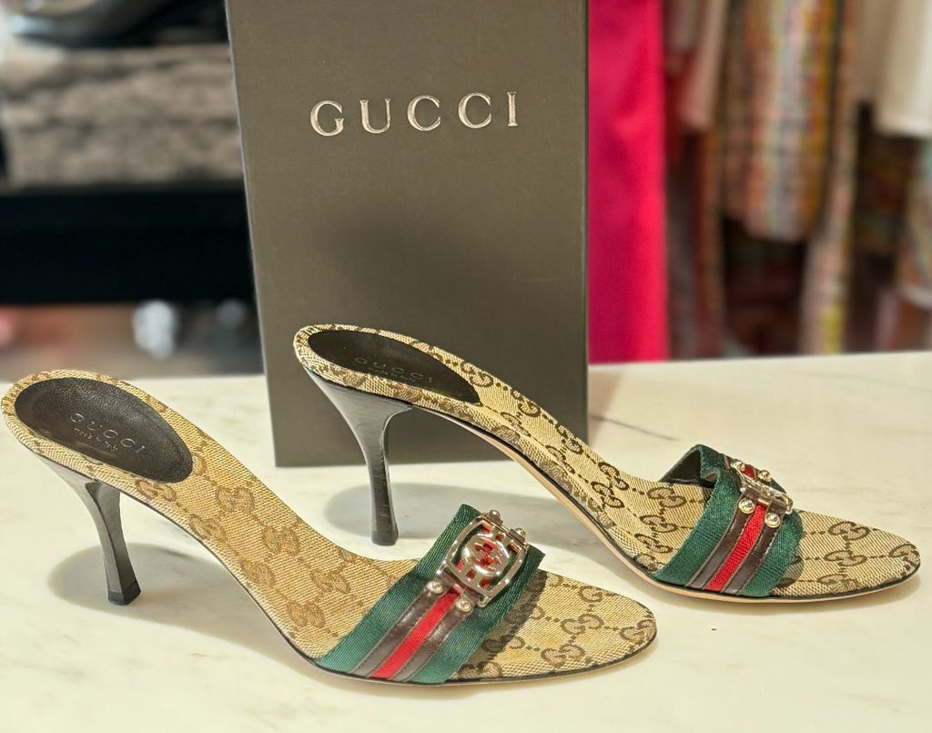 GUCCI "Malaga" GG Mule