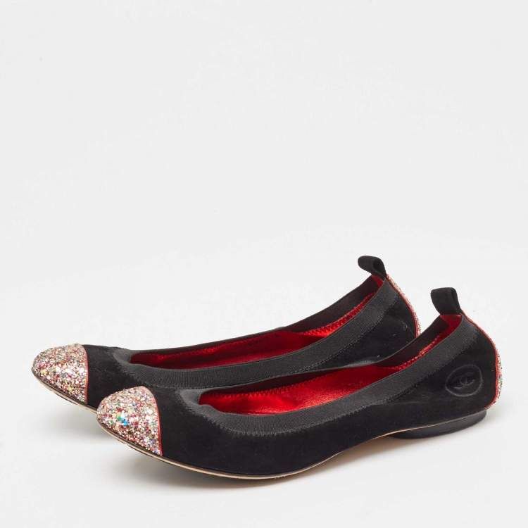 CHANEL "Glitter Scrunch" Ballet Flats