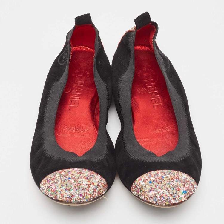 CHANEL "Glitter Scrunch" Ballet Flats