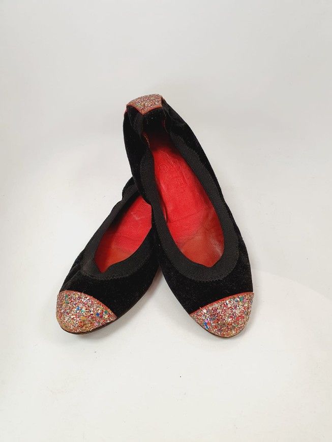 CHANEL "Glitter Scrunch" Ballet Flats