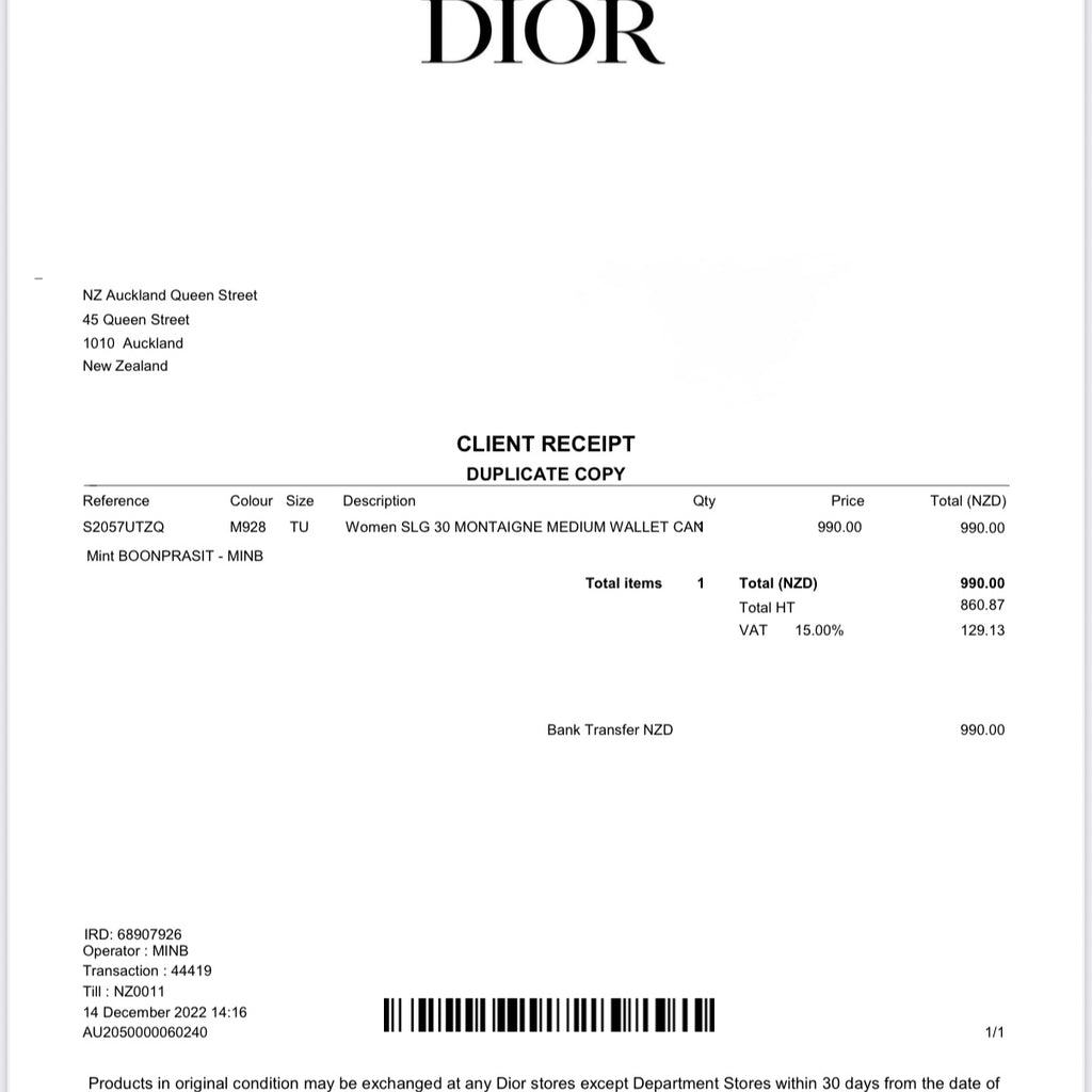 Dior "Oblique Jacquard 30 Montaigne Glycine" Wallet
