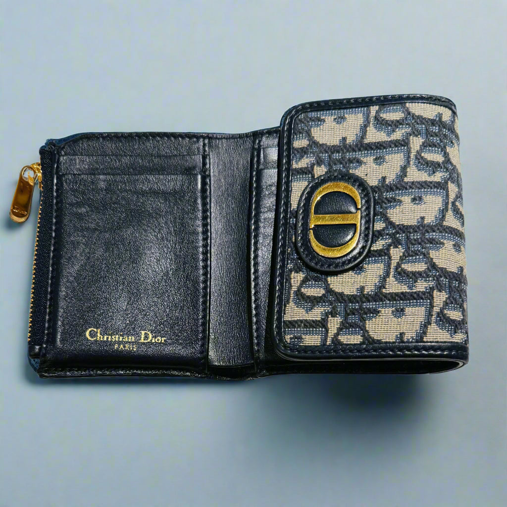 Dior "Oblique Jacquard 30 Montaigne Glycine" Wallet