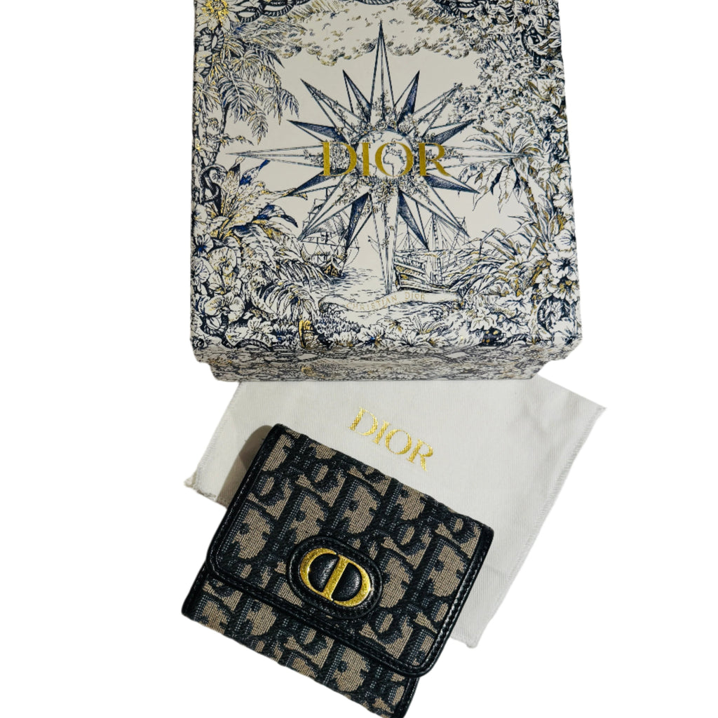 Dior "Oblique Jacquard 30 Montaigne Glycine" Wallet