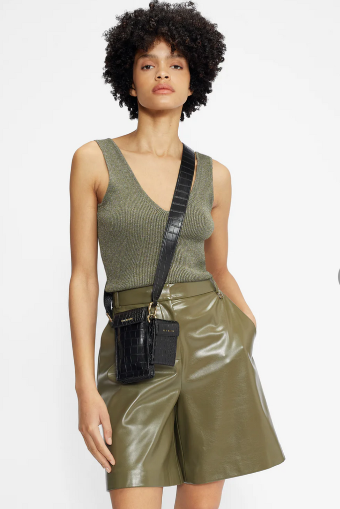 TED BAKER "Niyalia Skinny V Neck Rib" Tank