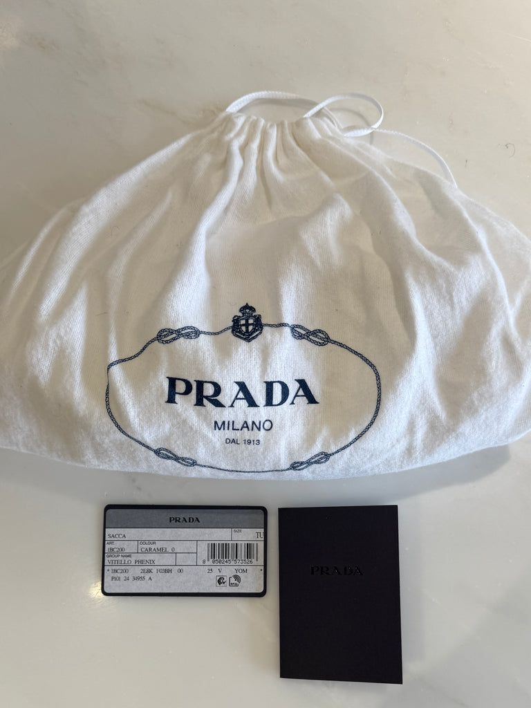 PRADA MILANO " Vitello Phenix Sacca Mini " Bag 24 cm W, 18 cm H ,6 cm D