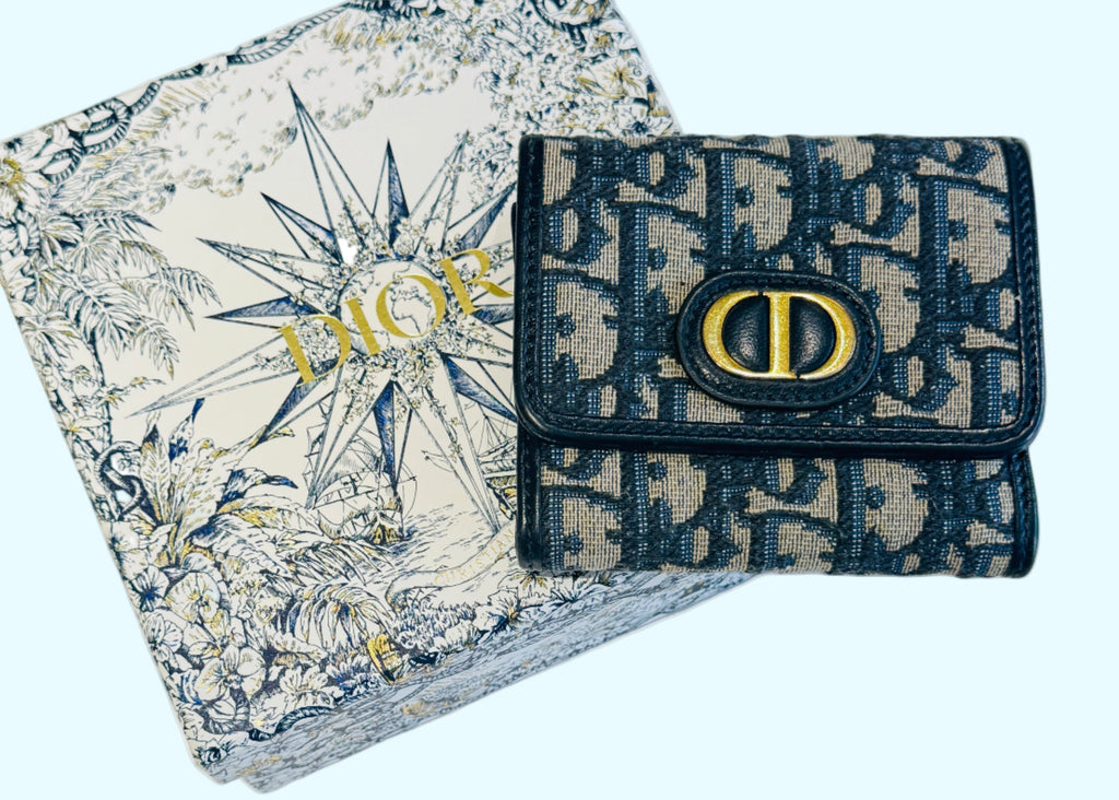 DIOR "Oblique Jacquard 30 Montaigne Glycine" Wallet