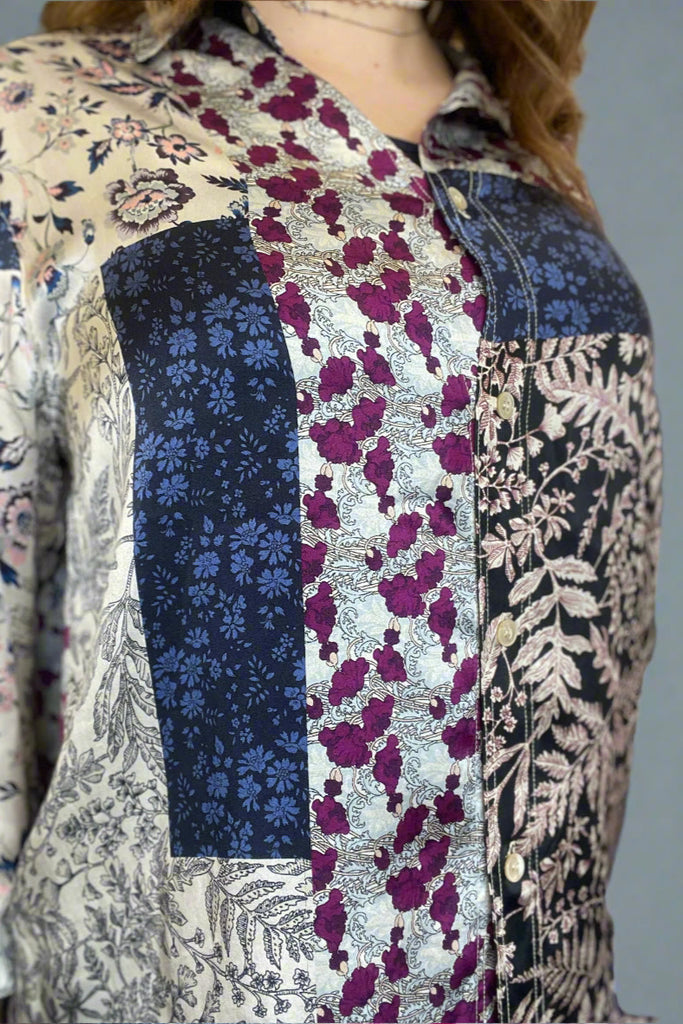 FORTE_FORTE "Silk Liberty Patchwork" Shirt