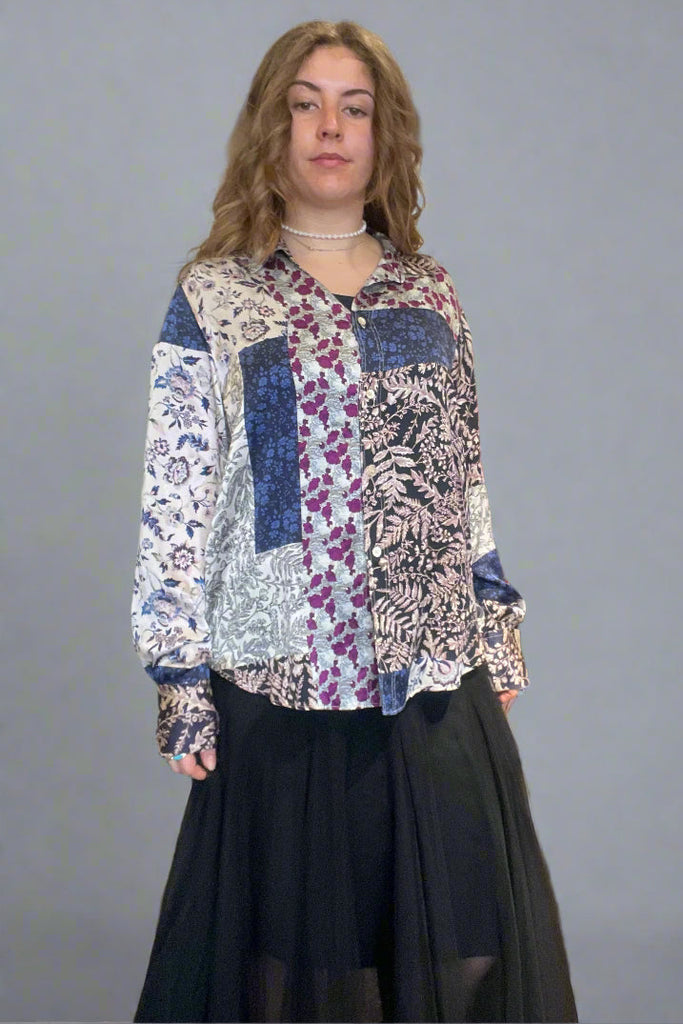 FORTE_FORTE "Silk Liberty Patchwork" Shirt