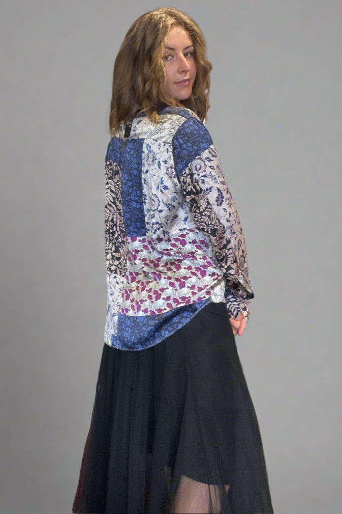 FORTE_FORTE "Silk Liberty Patchwork" Shirt