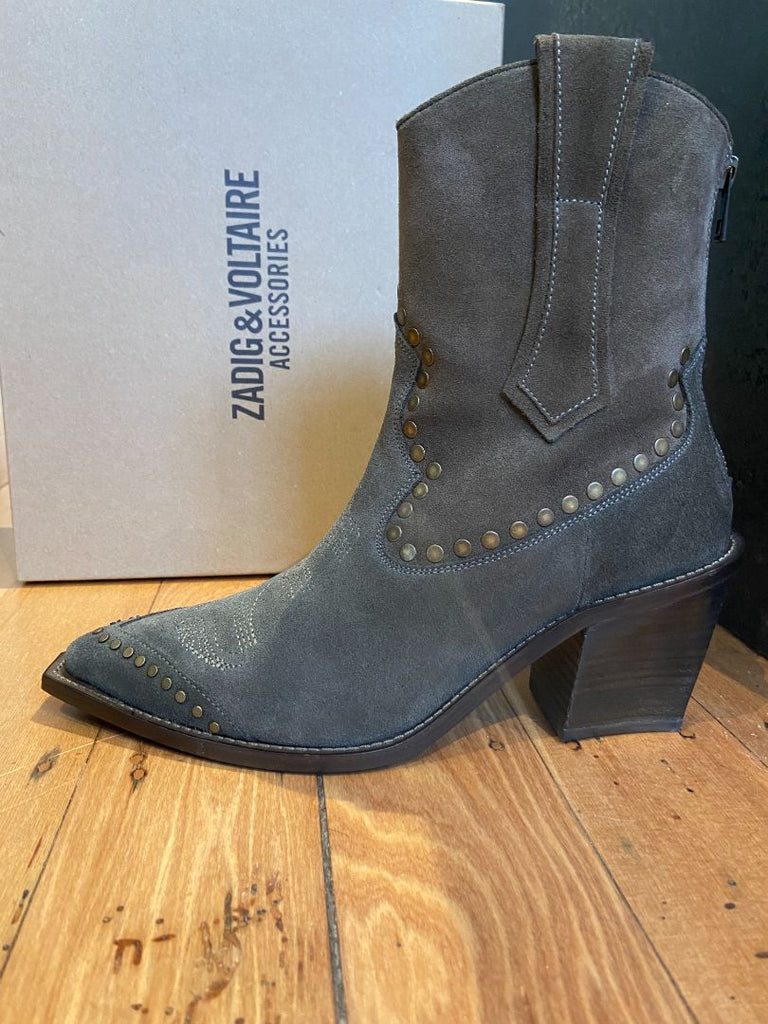 ZADIG & VOLTAIRE "Cara High" Western Suede Boots