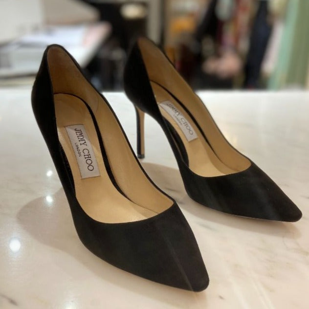 JIMMY CHOO "Romy 85" Suede Pumps