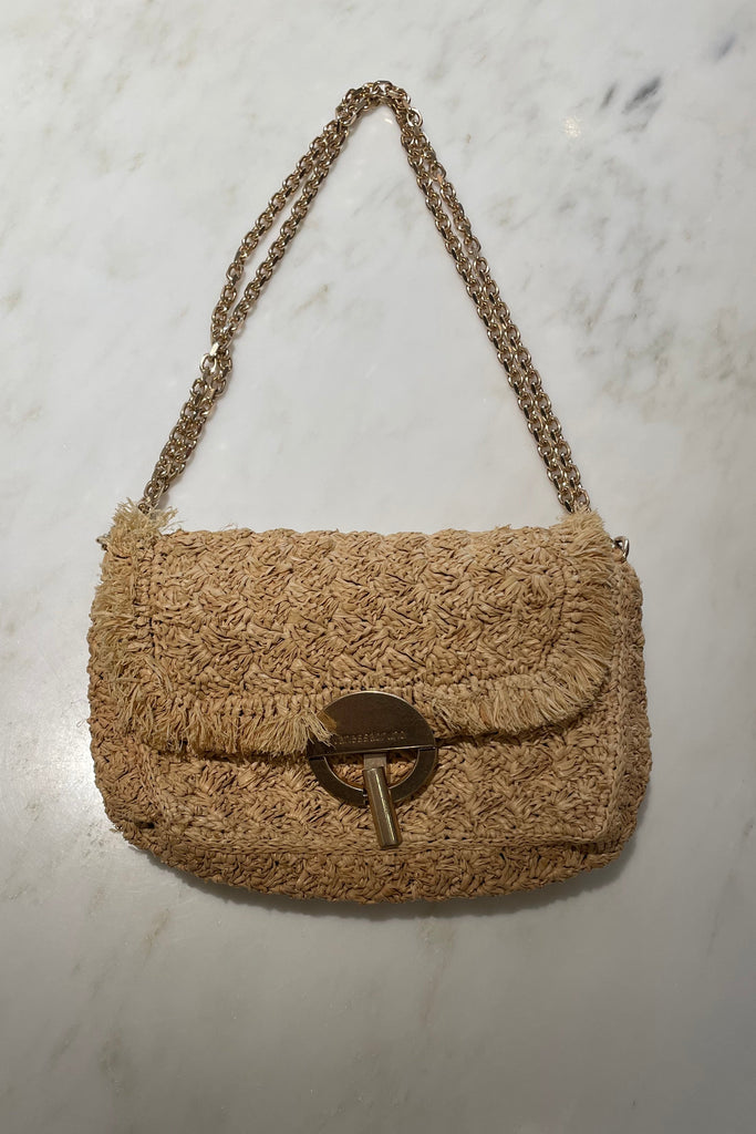 VANESSA BRUNO "Raffia Moon" Bag