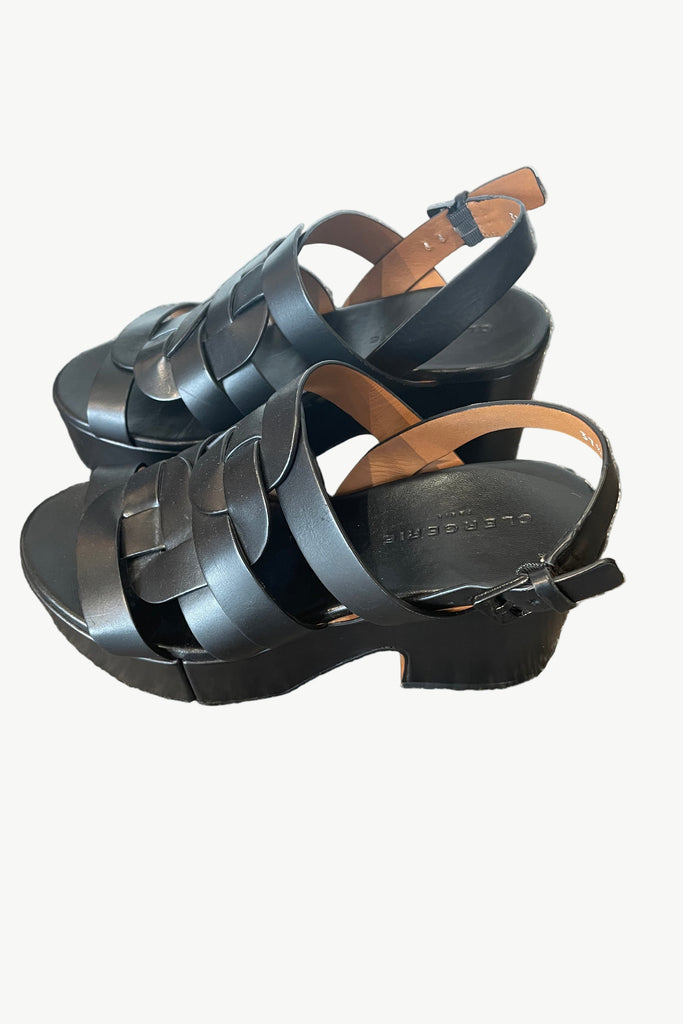 CLERGERIE "Casey" Leather Platform Sandals
