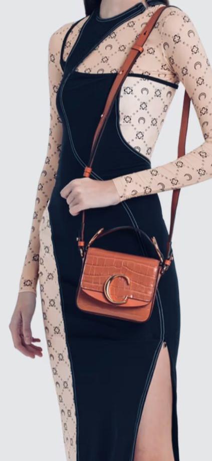 CHLOE "Mini C" Crossbody Leather Handbag