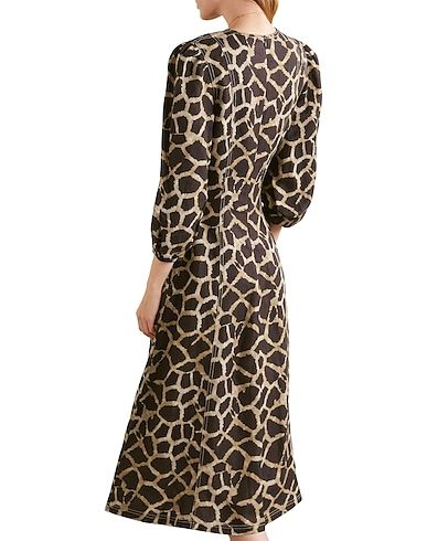 REBECCA VALLANCE "Acacia" Giraffe Print Midi Dress