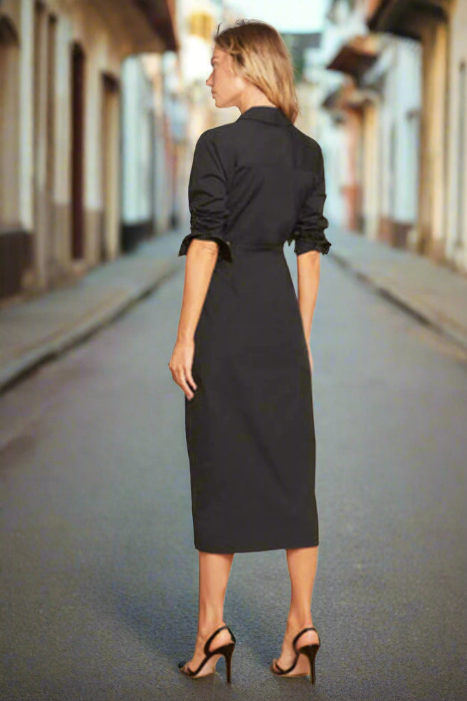 VERONICA BEARD "Janelle Tie-Waist" Shirt Dress