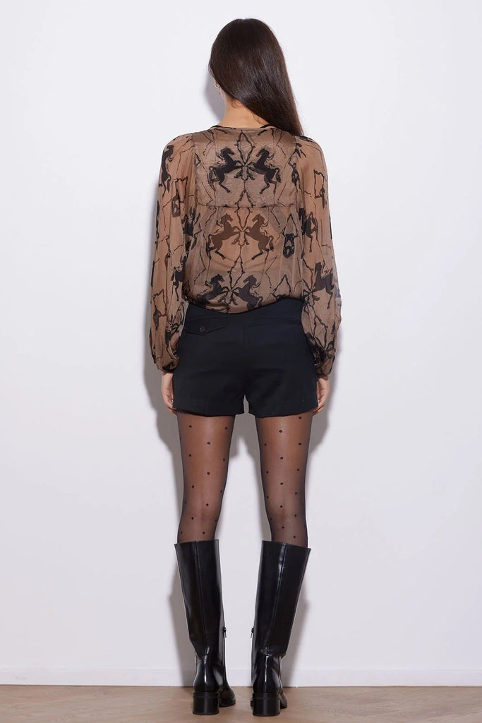 KNUFERMANN "Horse Print" Blouse