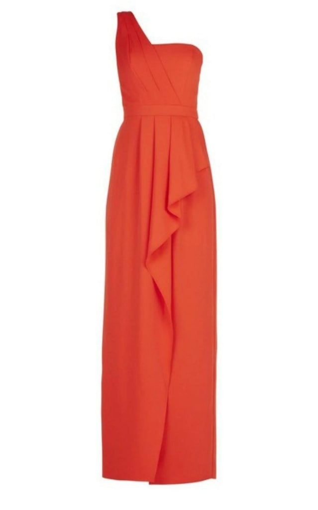 BCBG "Kristine One-Shoulder Peplum Gown" Dress