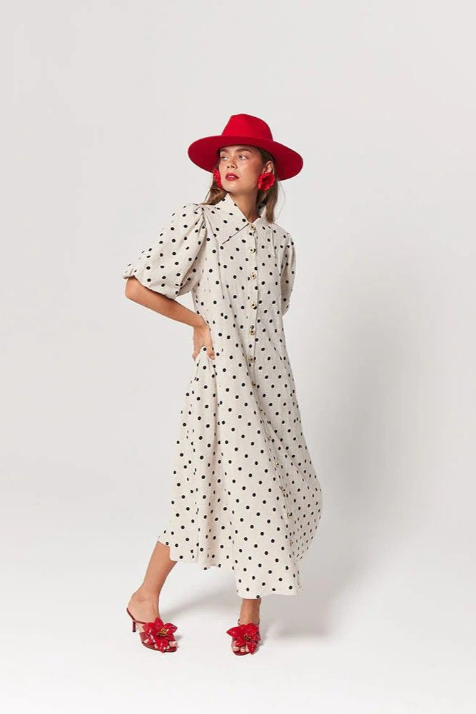 LA BOHEME GIRLS "Peyton Oat Polka" Dress