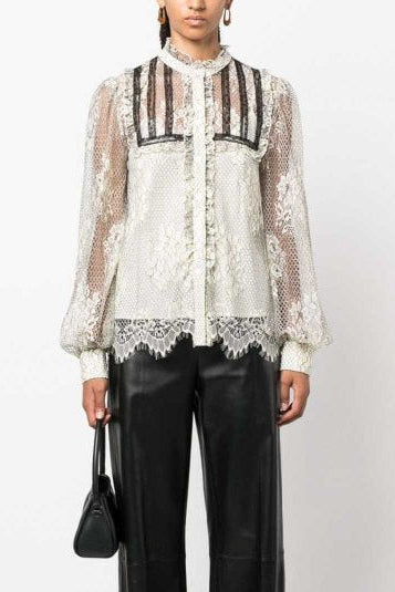 TWINSET MILANO "Layered Chantilly Lace" Blouse