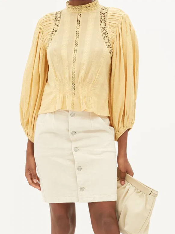 ISABEL MARANT ETOILE "Jassie Keyhole Puff" Blouse