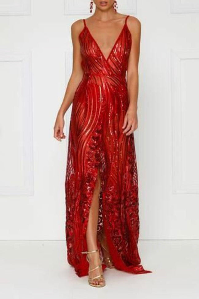 ALAMOUR "Lacrecia Sheer Sequin" Gown