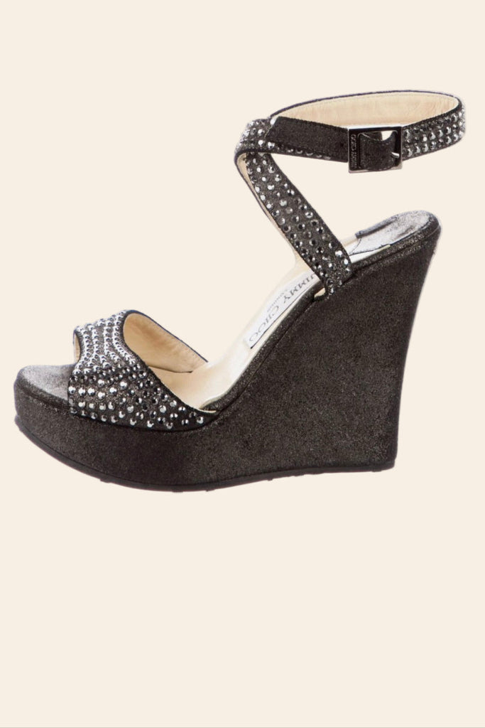 JIMMY CHOO "Pablo Glitter" Wedge