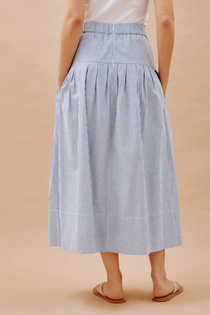 ALBARAY "Blue Stripe Drop Waist" Skirt