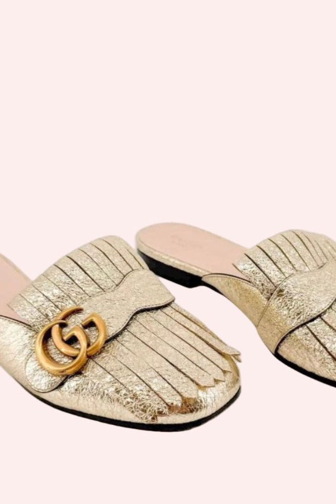 GUCCI "GG Marmont Mules" Slides