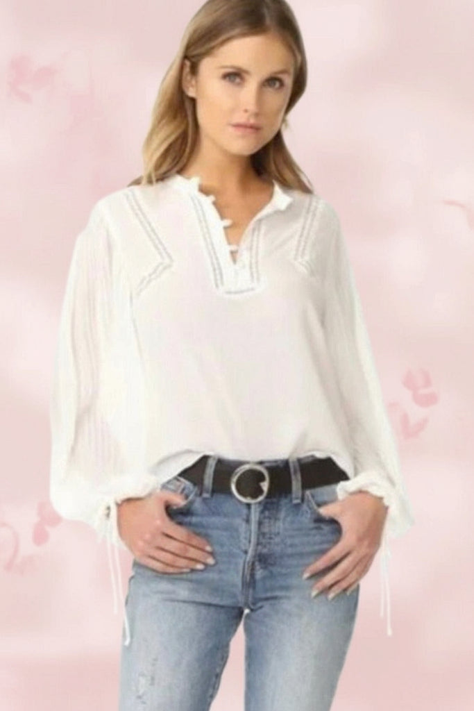 ANINE BING "Plisse Flowery" Blouse