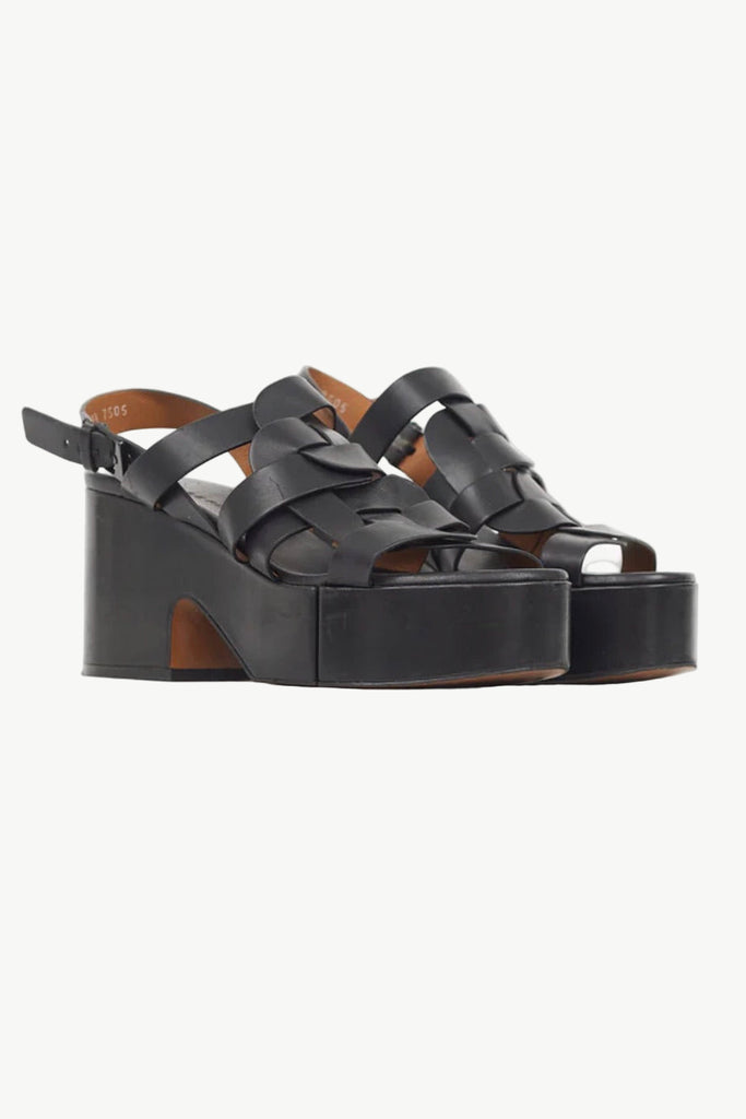 CLERGERIE "Casey" Leather Platform Sandals