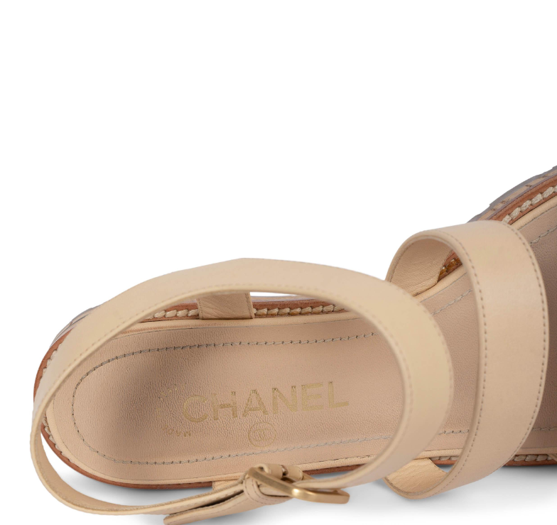 CHANEL "CC Strappy Embellished" Sandals