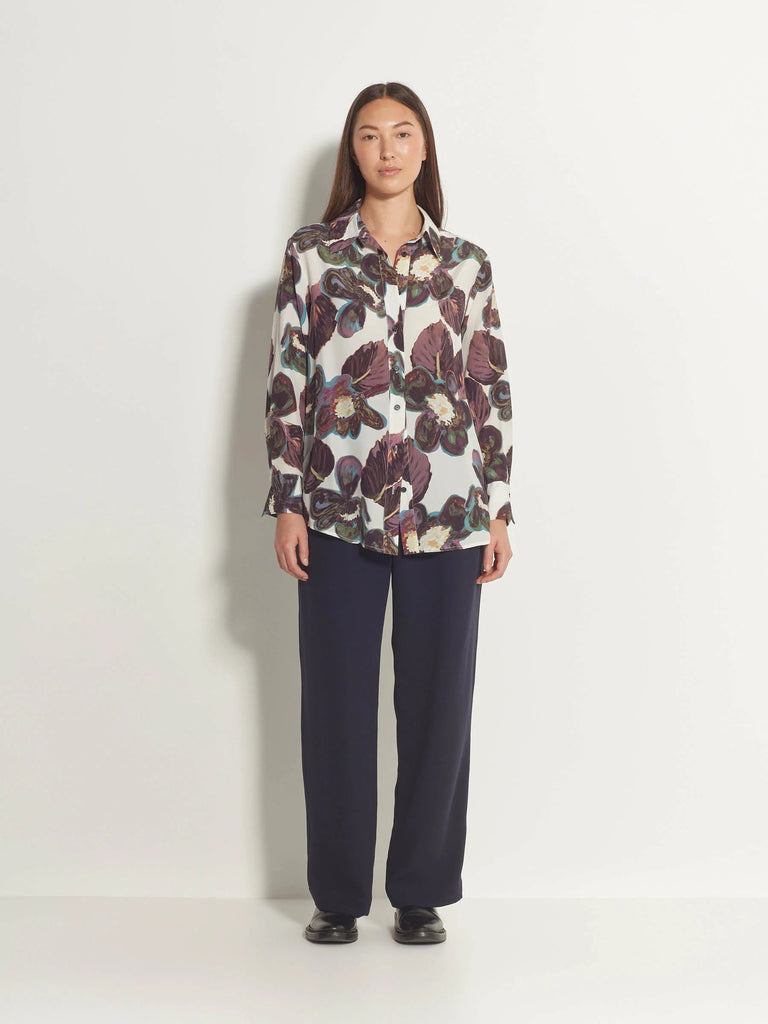 JULIETTE HOGAN "Essa" Anthurium Silk Shirt