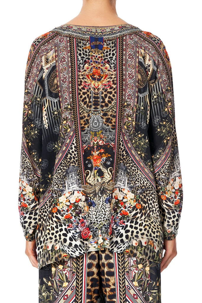 CAMILLA "Marais At Midnight"  Lace Up Blouse