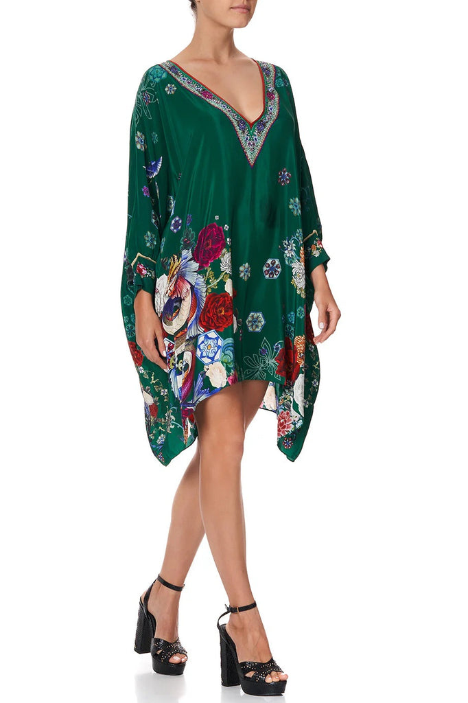 CAMILLA "Emerald Orbit" Short Kaftan