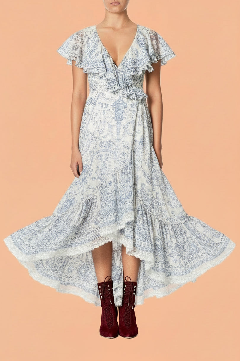 CAMILLA 'Crystal Castle' Frill Sleeve Long Dress RENEWDESIGNERRECYCLE CAMILLA 'Crystal Castle' Frill Sleeve Long Dress RENEWDESIGNERRECYCLE
