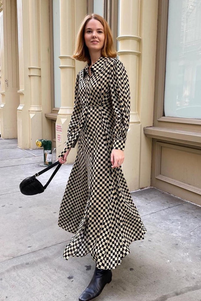 RIXO "Maddison Checkerboard" Dress