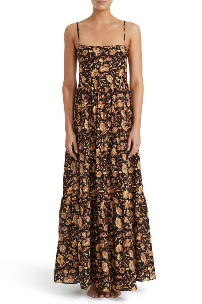 MATTEAU "Ginger Hibiscus Tiered" Sundress